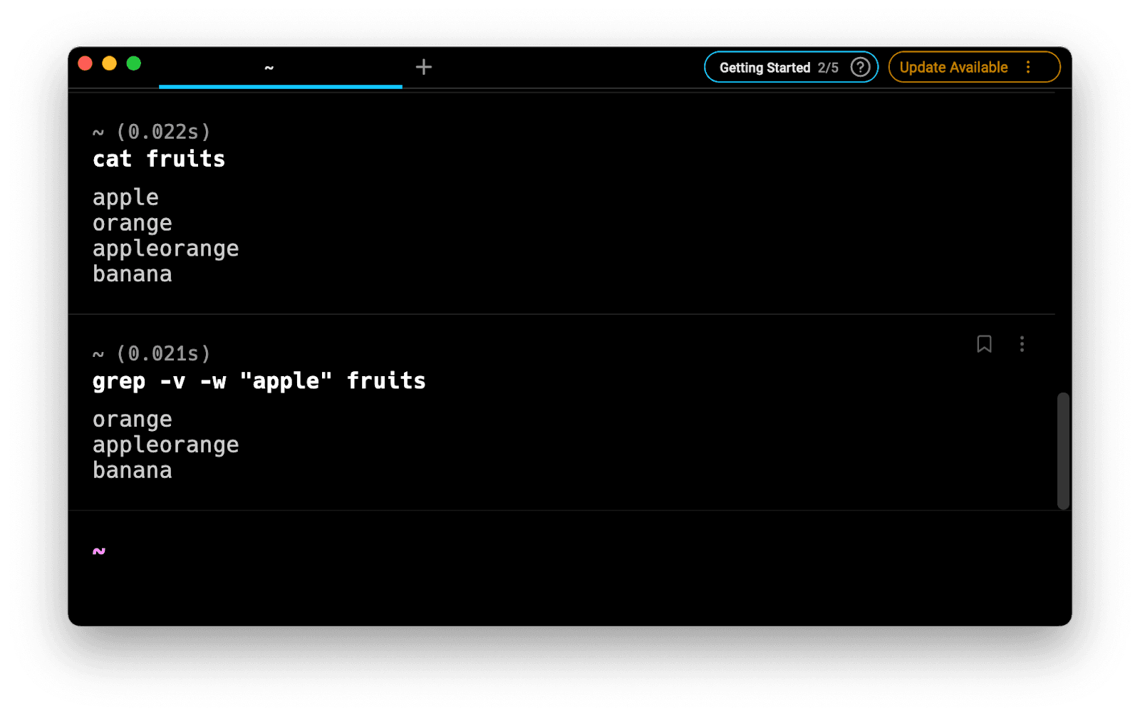 Warp: How To Exclude Patterns or Files With Grep