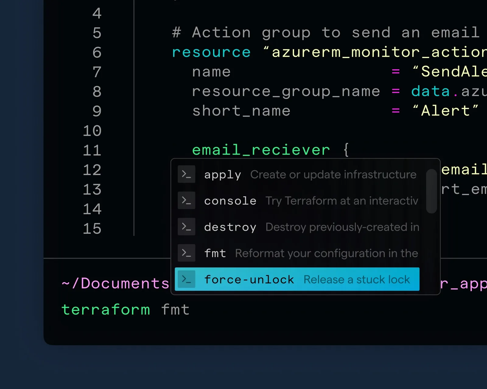 IDE-style command editing inside Warp
