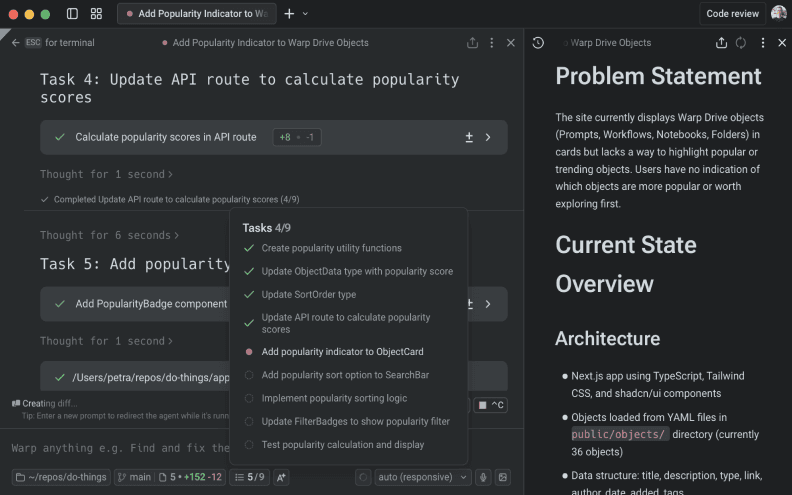 Code review interface