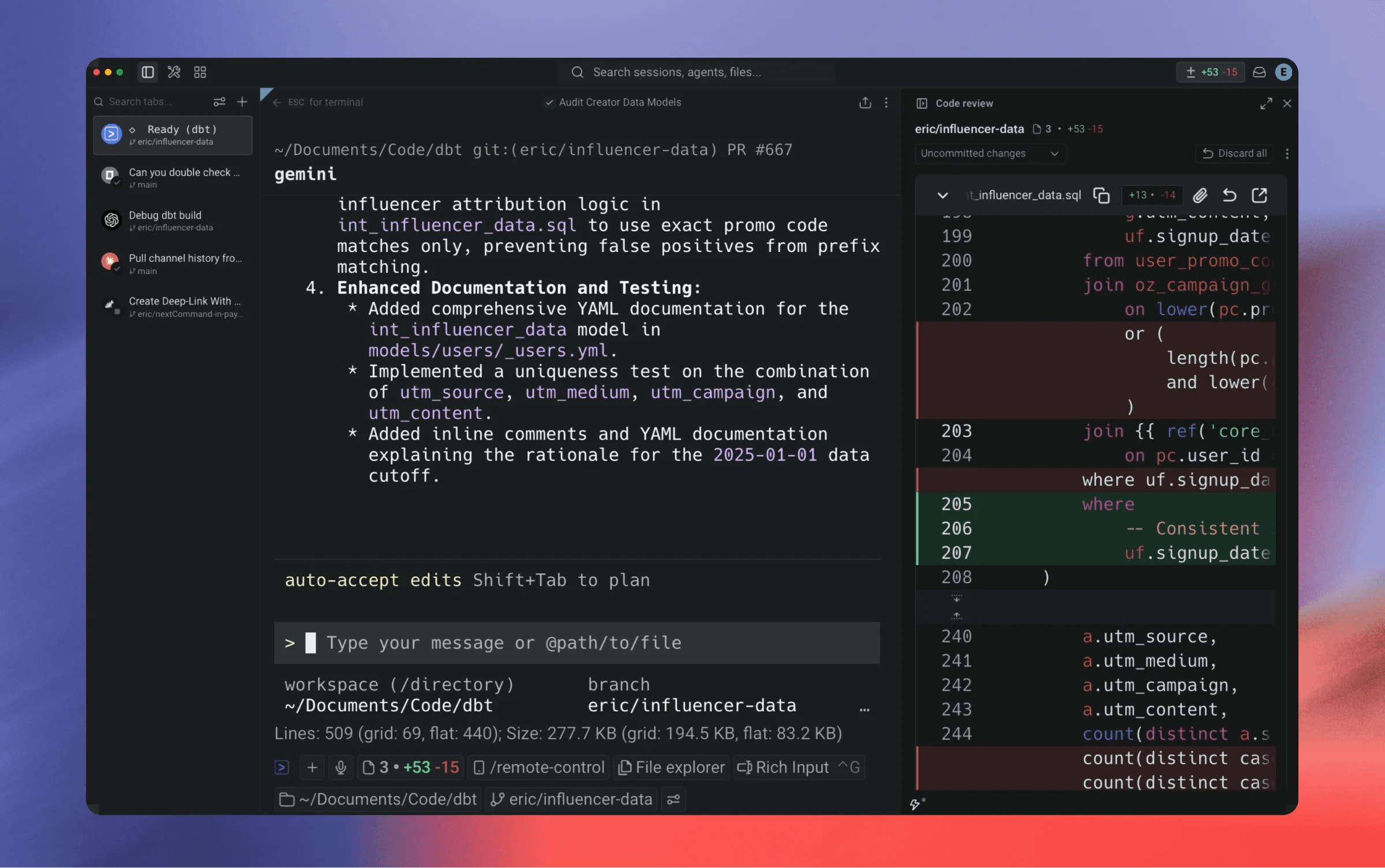 Gemini CLI in Warp