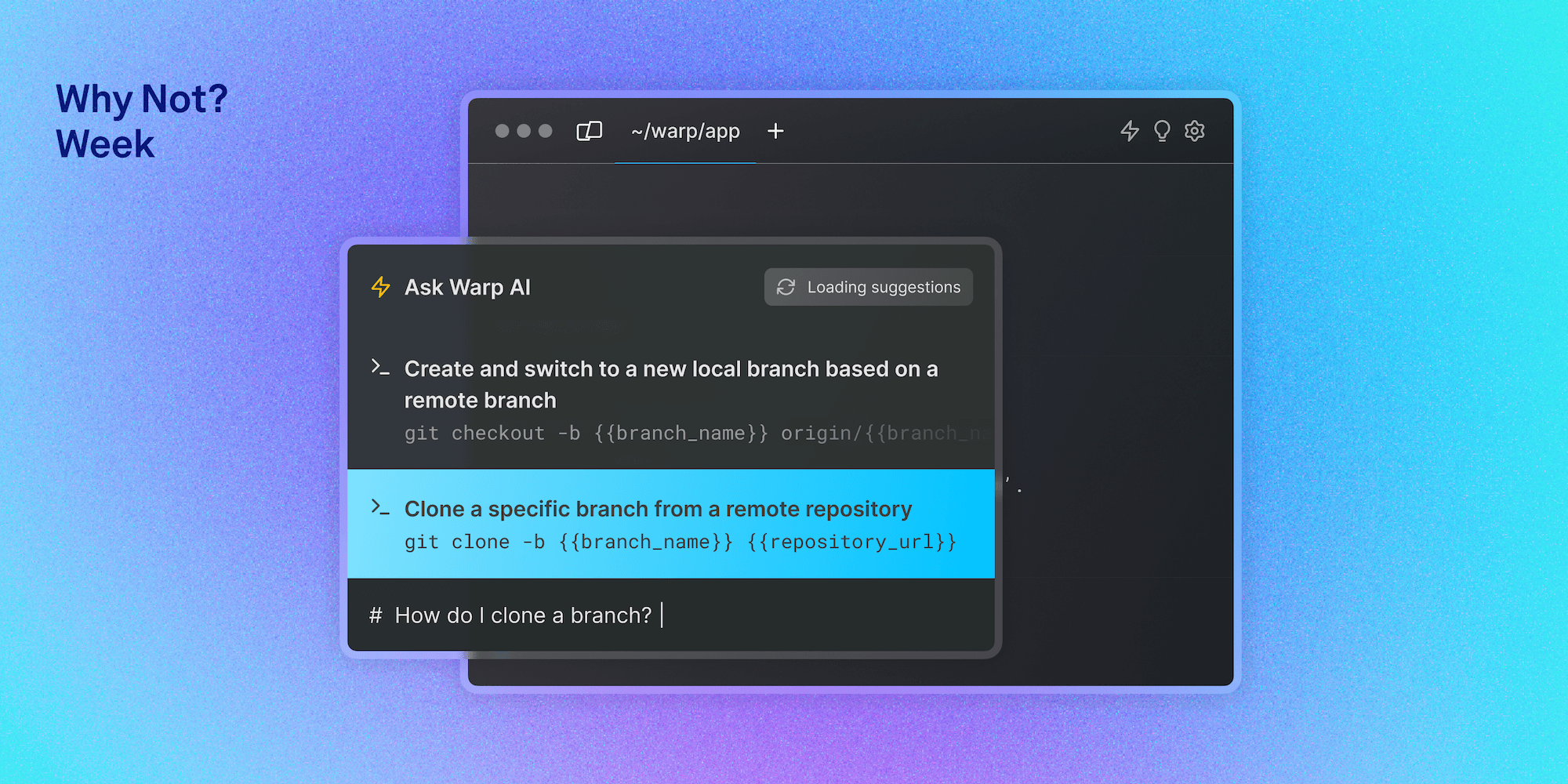 Easier AI suggestions in your terminal. Why not?